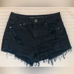 American Eagle Outfitters Black Distressed Women's Shorts